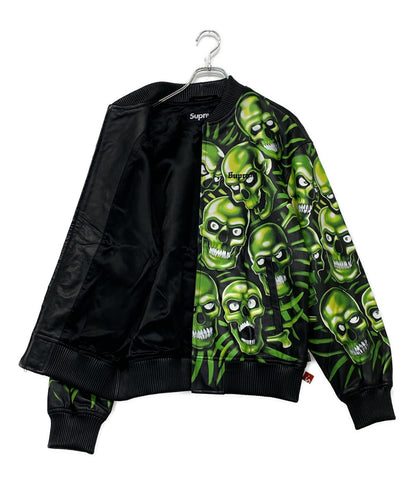 美品 Supreme レザー スカルジャケット skull JACKET 18ss メンズ SIZE M シュプリーム