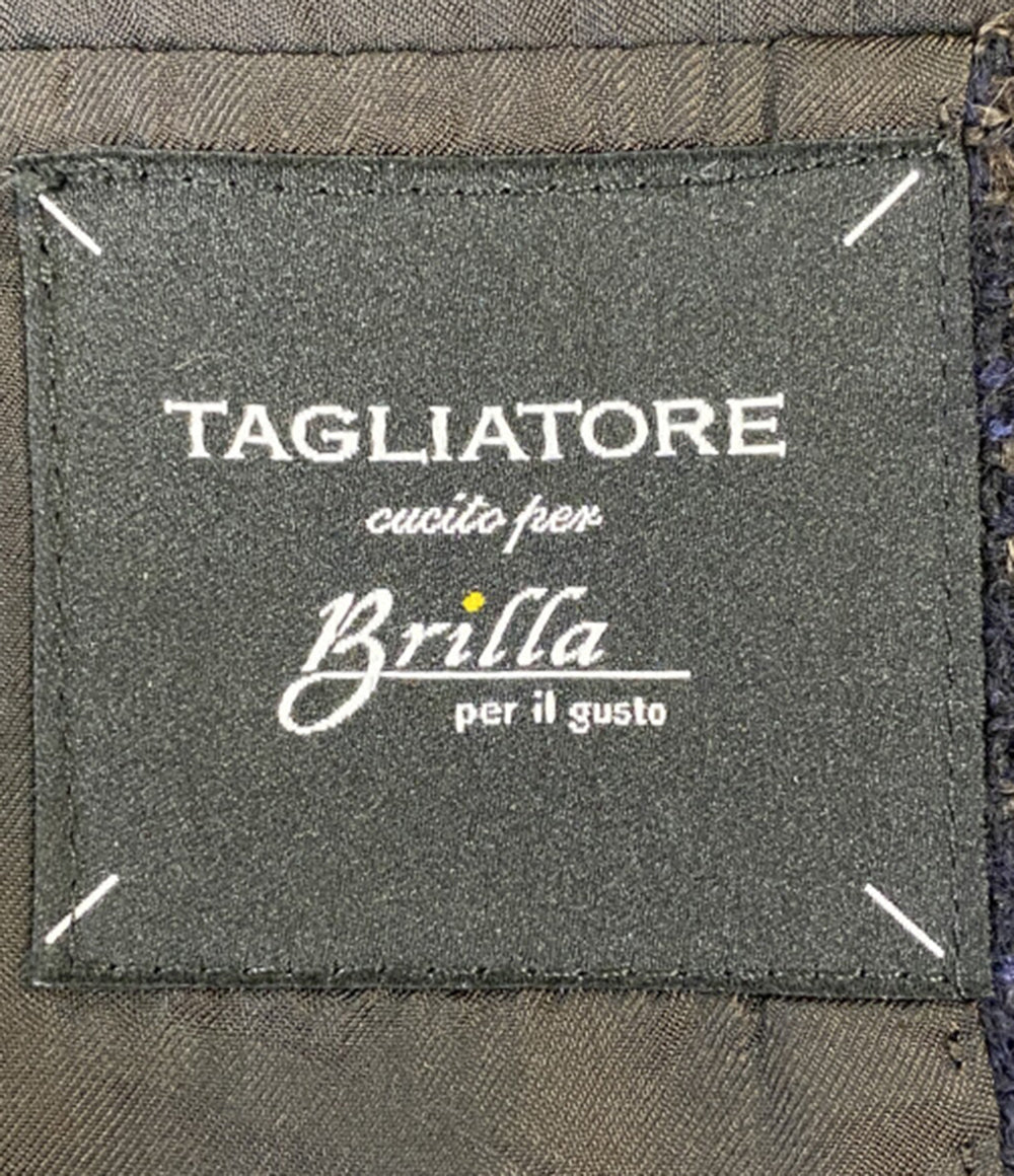 タリアトーレ テーラードジャケット ウィンドウペン ブラウン メンズ SIZE 44 TAGLIATORE