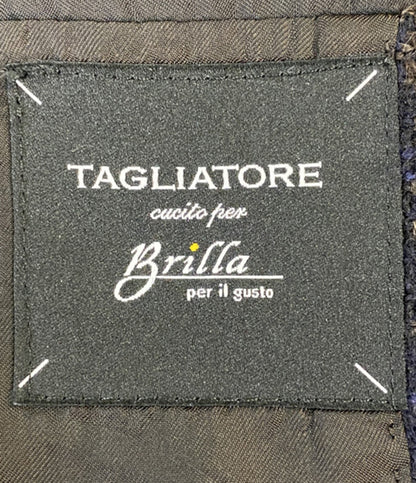 タリアトーレ テーラードジャケット ウィンドウペン ブラウン メンズ SIZE 44 TAGLIATORE