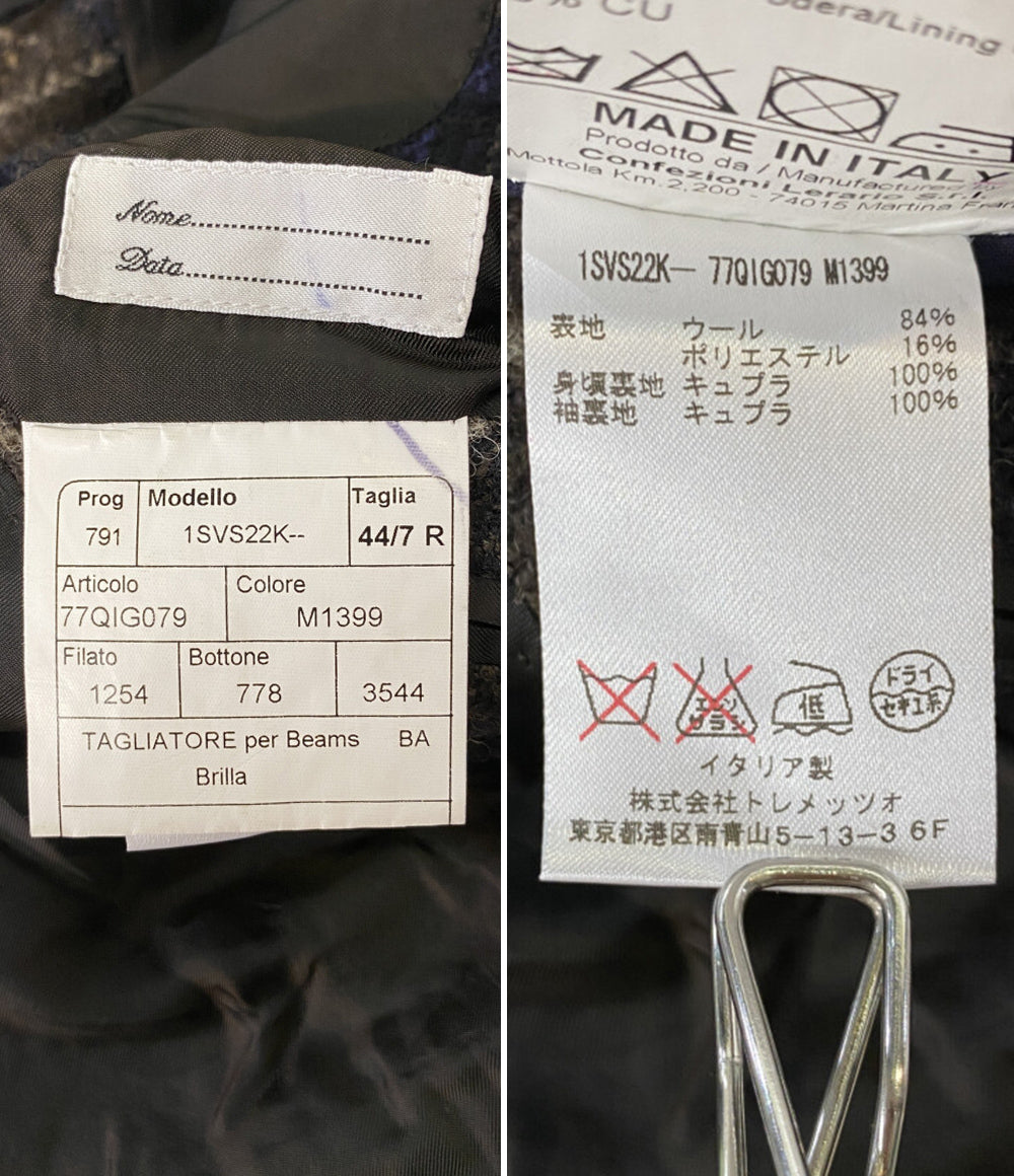 タリアトーレ テーラードジャケット ウィンドウペン ブラウン メンズ SIZE 44 TAGLIATORE