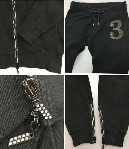 1PIU1UGUALE3 RELAX スウェットセットアップ ブラック メンズ SIZE XL ウノピゥウノウグァーレトレ リラックス