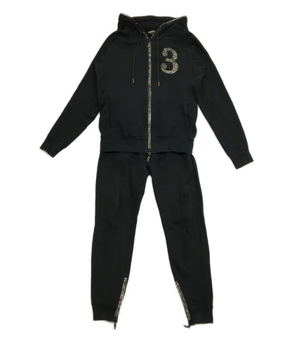 1PIU1UGUALE3 RELAX スウェットセットアップ ブラック メンズ SIZE XL ウノピゥウノウグァーレトレ リラックス