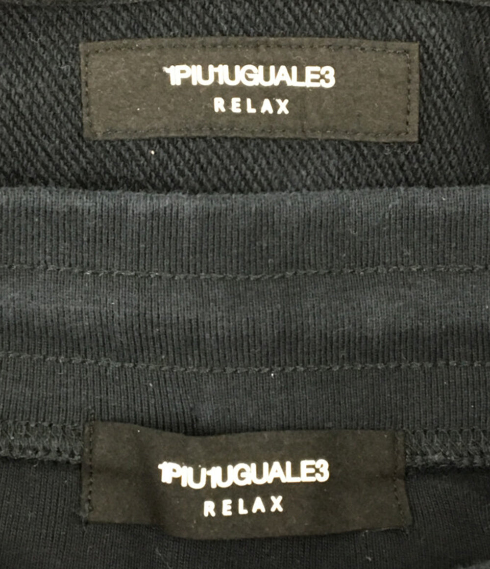 1PIU1UGUALE3 RELAX スウェットセットアップ ブラック メンズ SIZE XL ウノピゥウノウグァーレトレ リラックス