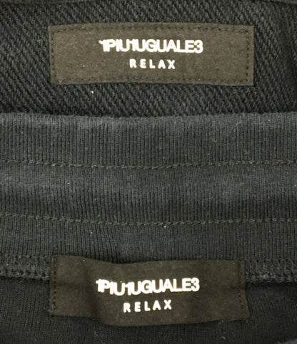 1PIU1UGUALE3 RELAX スウェットセットアップ ブラック メンズ SIZE XL ウノピゥウノウグァーレトレ リラックス