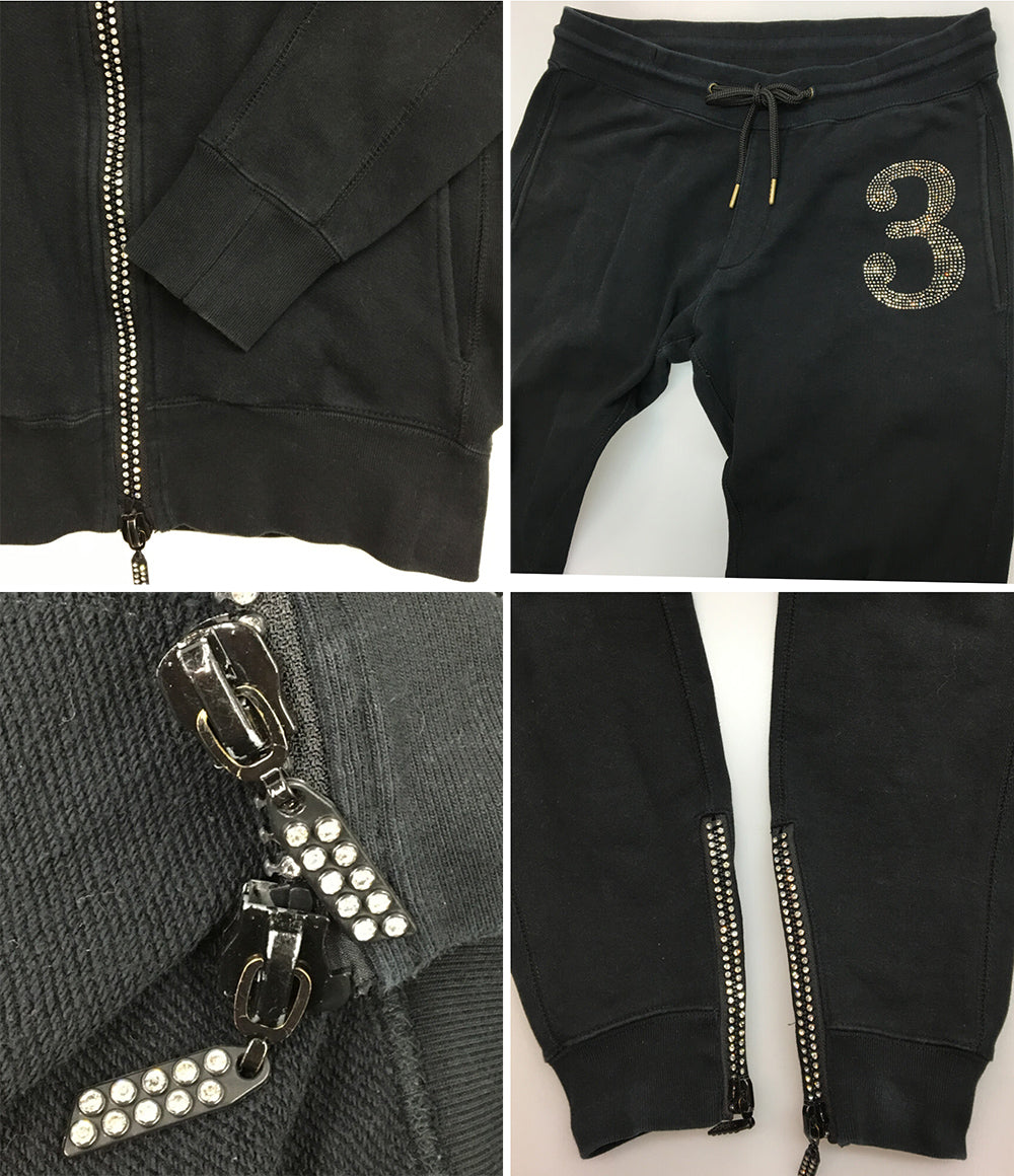 1PIU1UGUALE3 RELAX スウェットセットアップ ブラック メンズ SIZE XL ウノピゥウノウグァーレトレ リラックス