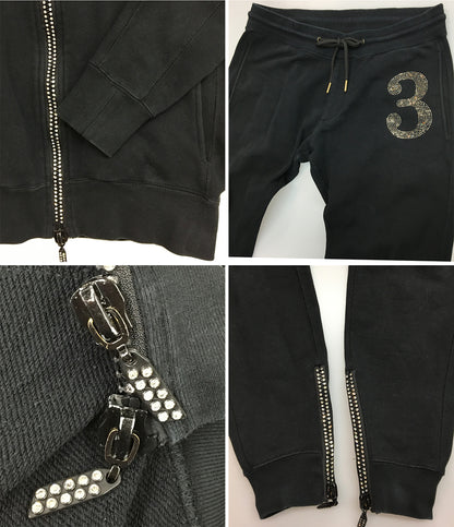 1PIU1UGUALE3 RELAX スウェットセットアップ ブラック メンズ SIZE XL ウノピゥウノウグァーレトレ リラックス