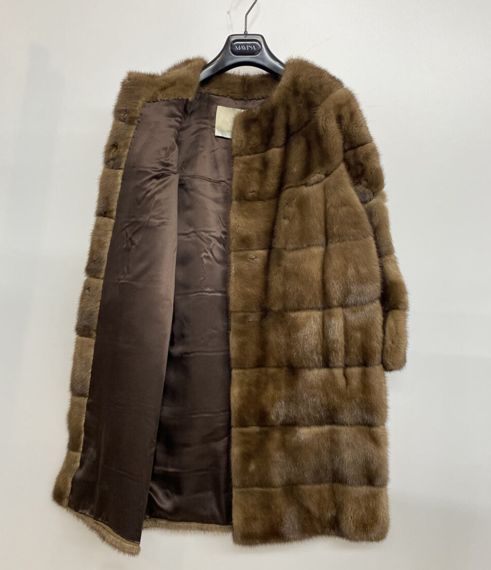 mavina ノーカラーコート 毛皮 レディース SIZE 40 マビナ