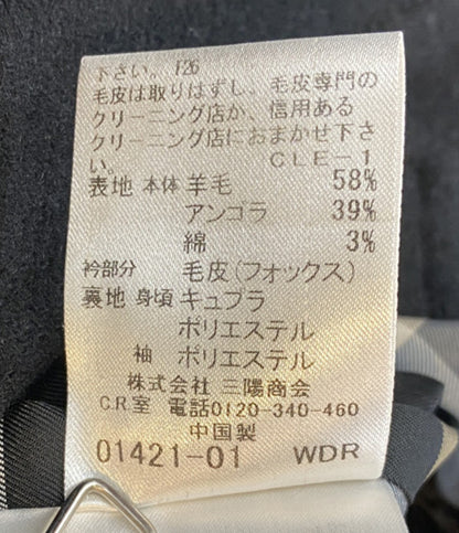 BURBERRY ウールコート ブラック FNF09-718-09 レディース SIZE 40 バーバリー