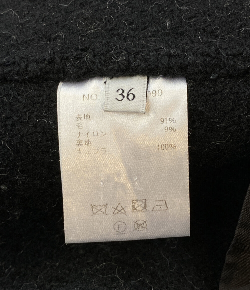 ebure エブール ヘリンボーンノーカラーコート レディース SIZE 36