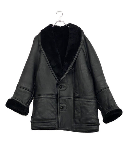 Shearling シアリング レザーコート ブラック メンズ SIZE 50