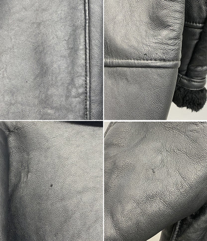 Shearling シアリング レザーコート ブラック メンズ SIZE 50