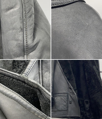 Shearling シアリング レザーコート ブラック メンズ SIZE 50
