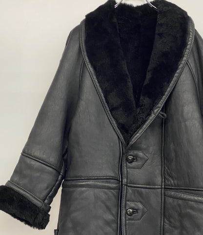Shearling シアリング レザーコート ブラック メンズ SIZE 50