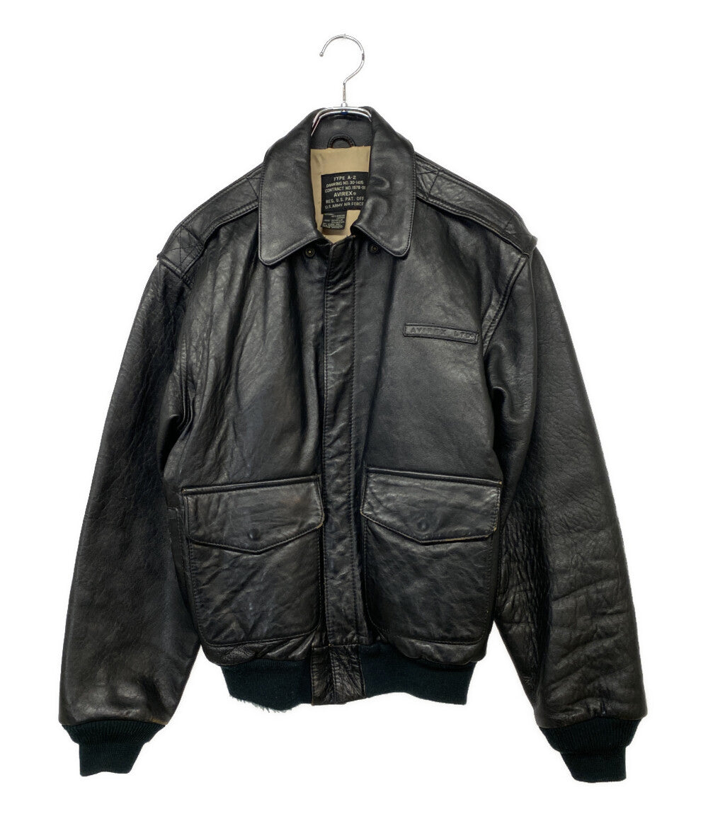 AVIREX レザージャケット A-2 ブラック メンズ SIZE XS アヴィレックス