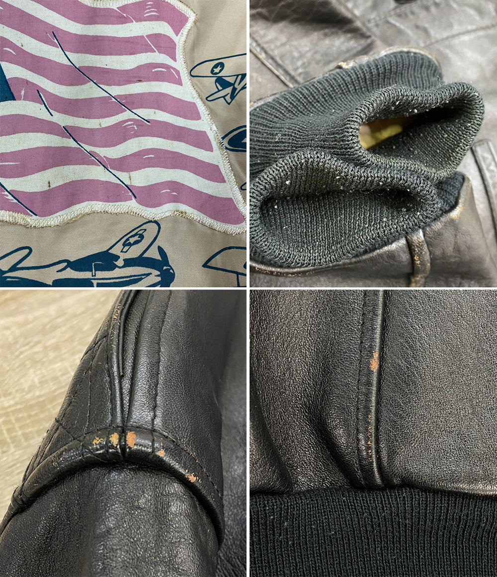 AVIREX レザージャケット A-2 ブラック メンズ SIZE XS アヴィレックス