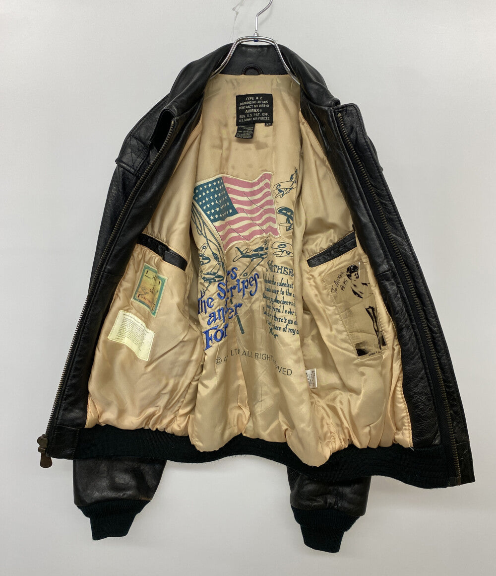 AVIREX レザージャケット A-2 ブラック メンズ SIZE XS アヴィレックス