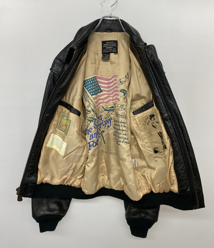 AVIREX レザージャケット A-2 ブラック メンズ SIZE XS アヴィレックス