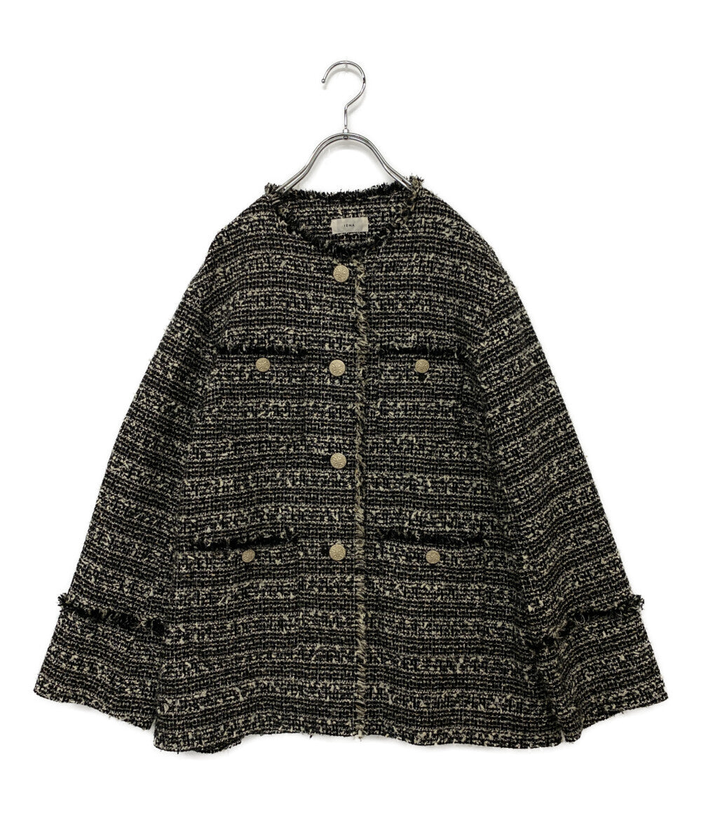 IENA ツイードジャケット ノーカラー レディース SIZE 36 イエナ