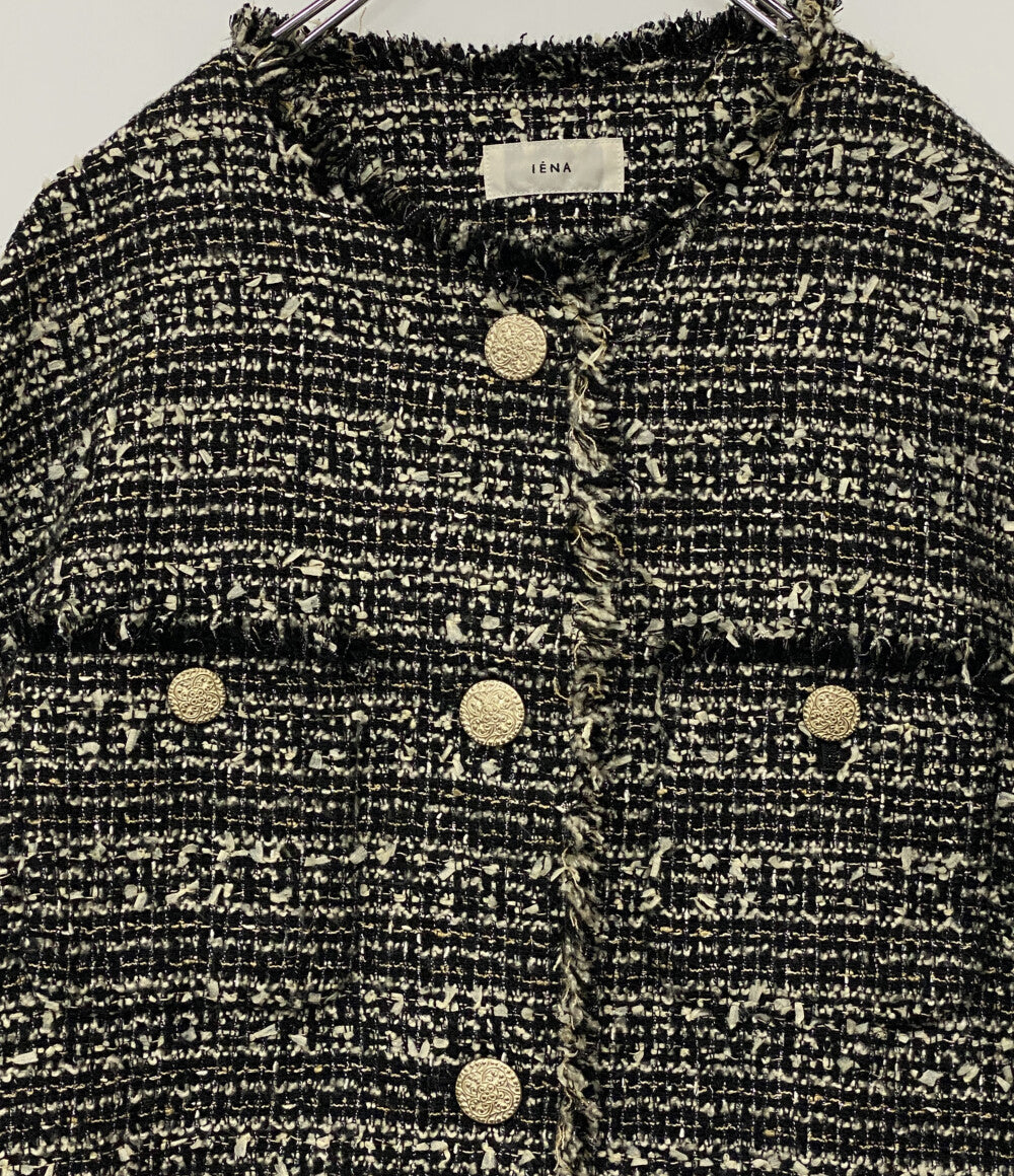 IENA ツイードジャケット ノーカラー レディース SIZE 36 イエナ