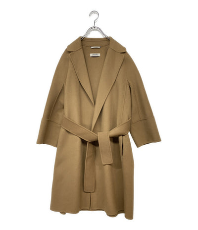 S Max Mara エス マックスマーラ コート キャメル ベルト付き ウール レディース SIZE 38