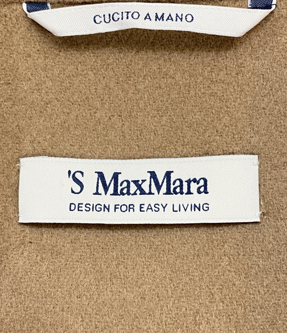 S Max Mara エス マックスマーラ コート キャメル ベルト付き ウール レディース SIZE 38