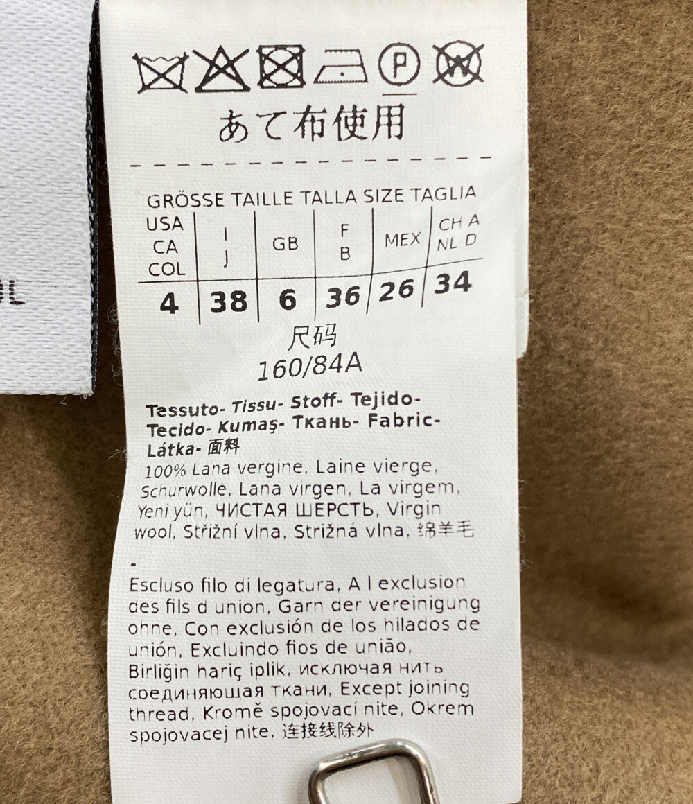 S Max Mara エス マックスマーラ コート キャメル ベルト付き ウール レディース SIZE 38