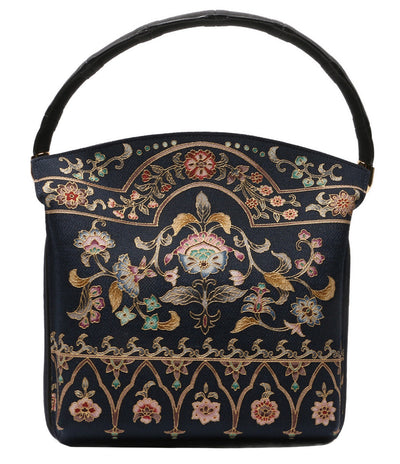 美品 OKAJIMA オカジマ 岡重 ハンドバッグ ちりめん レディース