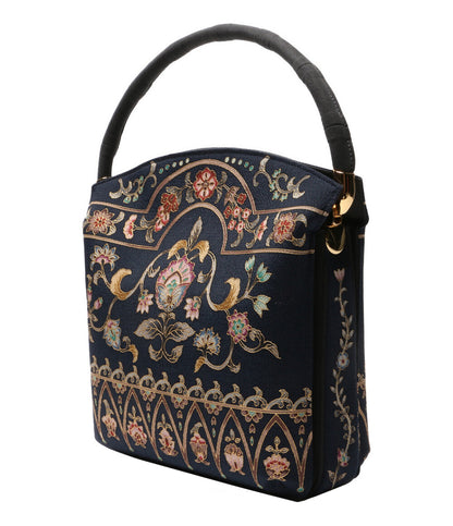 美品 OKAJIMA オカジマ 岡重 ハンドバッグ ちりめん レディース