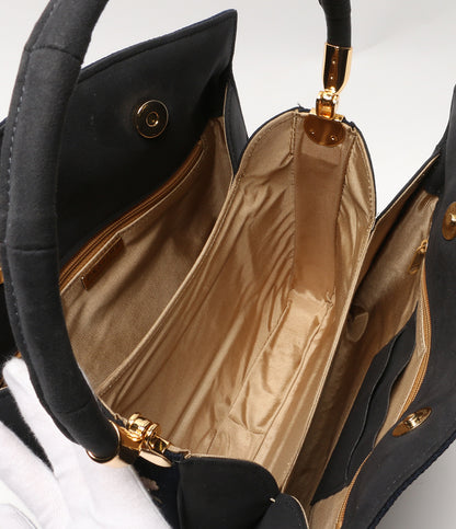 美品 OKAJIMA オカジマ 岡重 ハンドバッグ ちりめん レディース