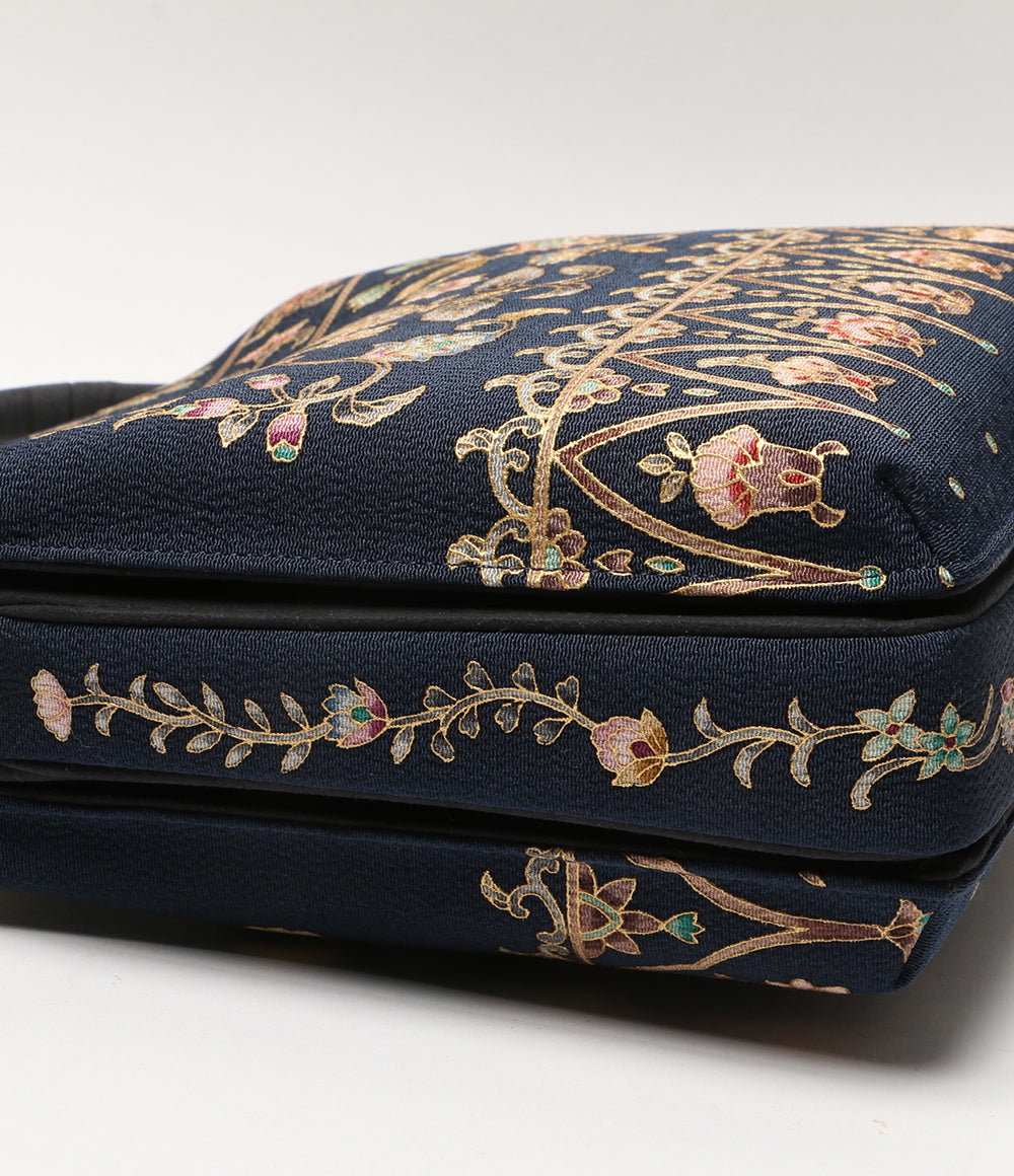 美品 OKAJIMA オカジマ 岡重 ハンドバッグ ちりめん レディース