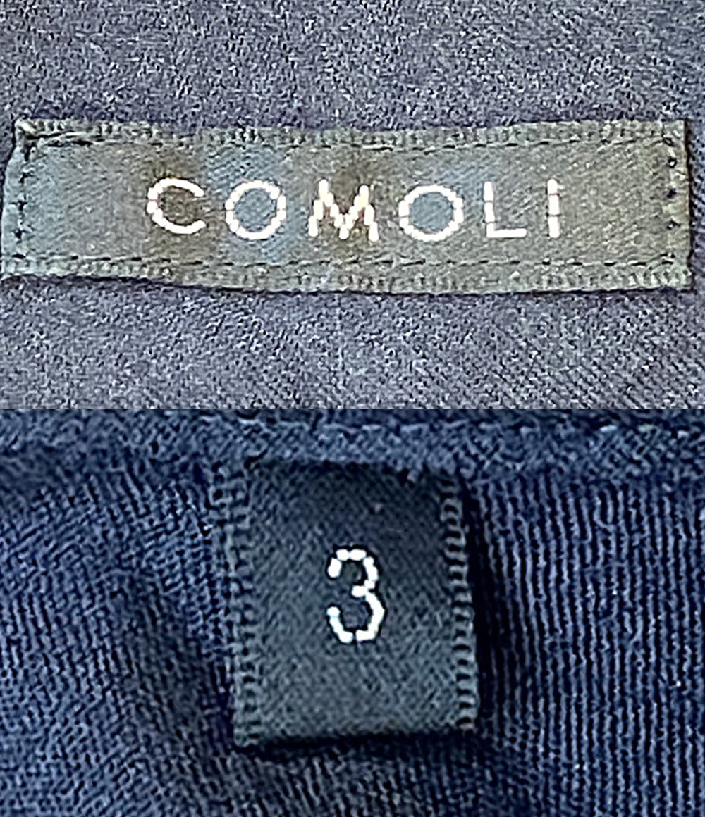 COMOLI 半袖シャツ ネイビー 状態込み V01-02021 メンズ SIZE 3 コモリ