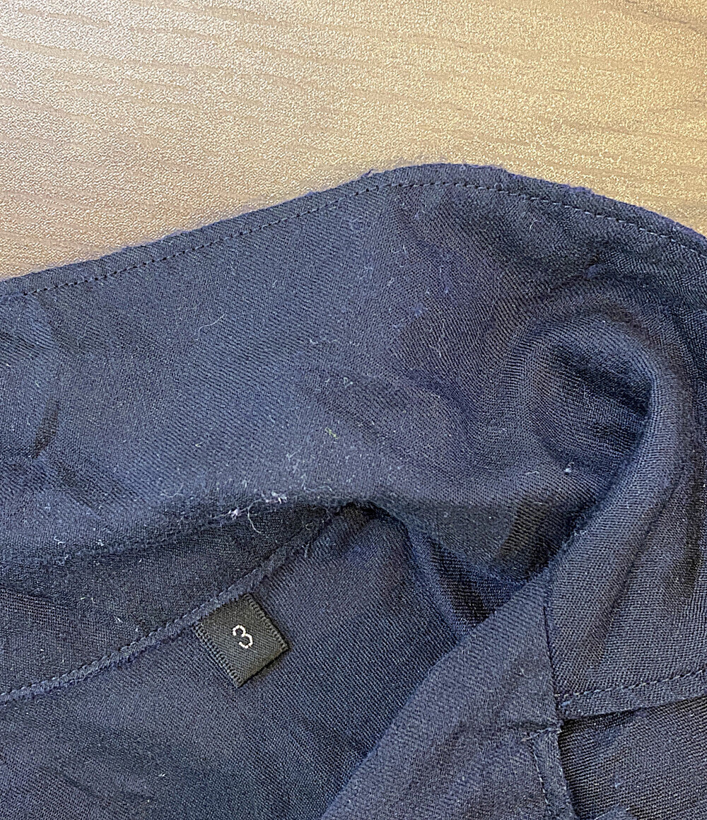 COMOLI 半袖シャツ ネイビー 状態込み V01-02021 メンズ SIZE 3 コモリ