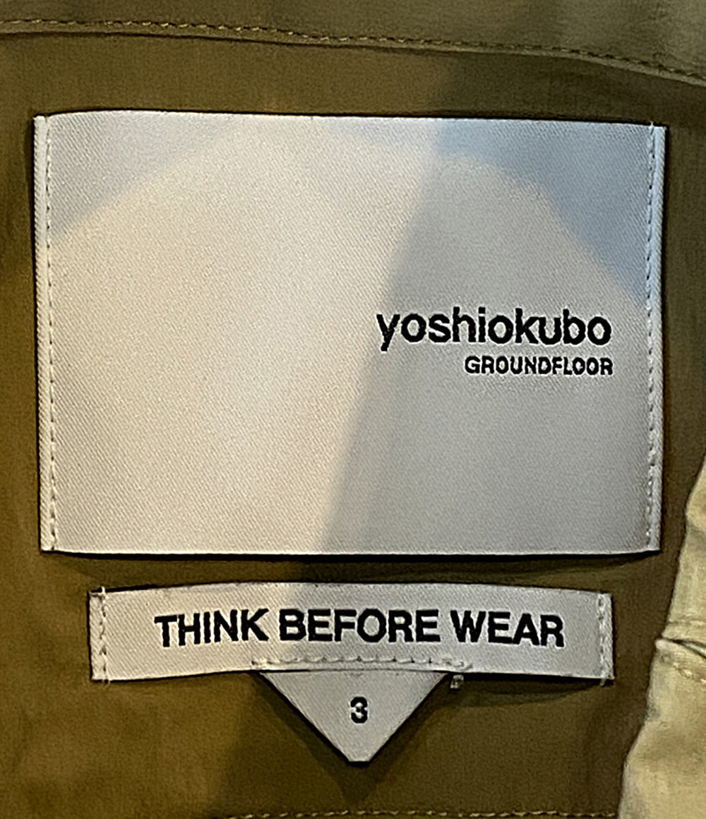 yoshiokubo GROUNDFLOOR 半袖シャツ ベージュ カーキ YKS25203 メンズ SIZE 3 ヨシオクボ