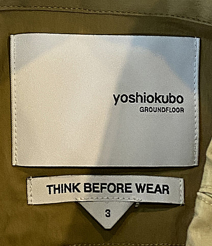 yoshiokubo GROUNDFLOOR 半袖シャツ ベージュ カーキ YKS25203 メンズ SIZE 3 ヨシオクボ