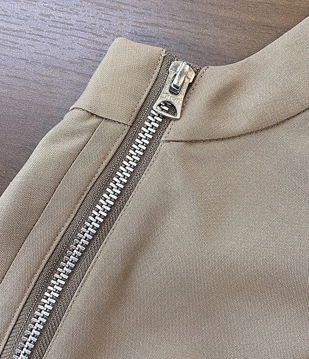 美品 sacai 半袖ノーカラーシャツ Suiting Pullover 20-02183M メンズ SIZE 2 サカイ