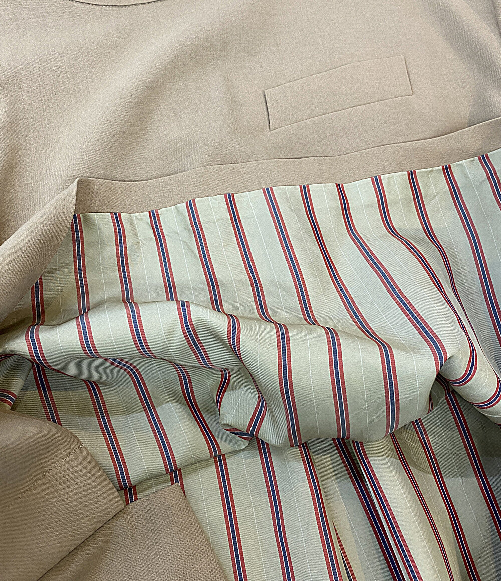 美品 sacai 半袖ノーカラーシャツ Suiting Pullover 20-02183M メンズ SIZE 2 サカイ