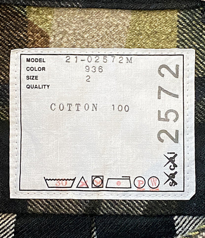 sacai 半袖ノーカラーシャツ KAWS Plaid Pullover 21-02572M メンズ SIZE 2 サカイ