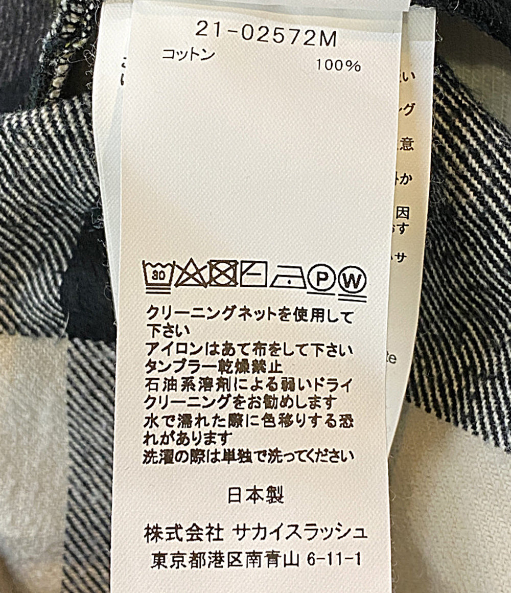 sacai 半袖ノーカラーシャツ KAWS Plaid Pullover 21-02572M メンズ SIZE 2 サカイ