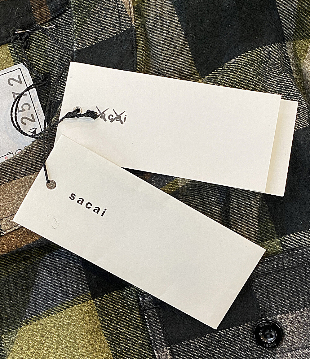 sacai 半袖ノーカラーシャツ KAWS Plaid Pullover 21-02572M メンズ SIZE 2 サカイ