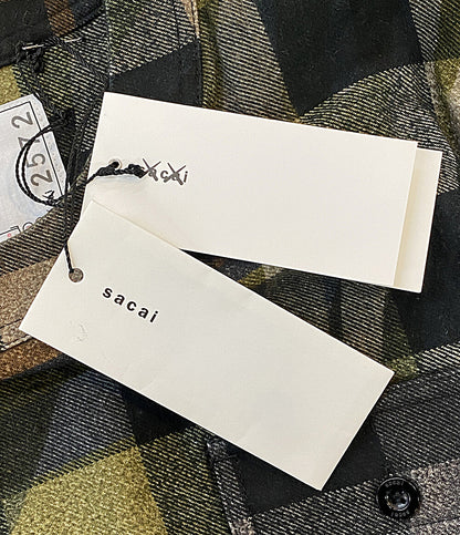 sacai 半袖ノーカラーシャツ KAWS Plaid Pullover 21-02572M メンズ SIZE 2 サカイ