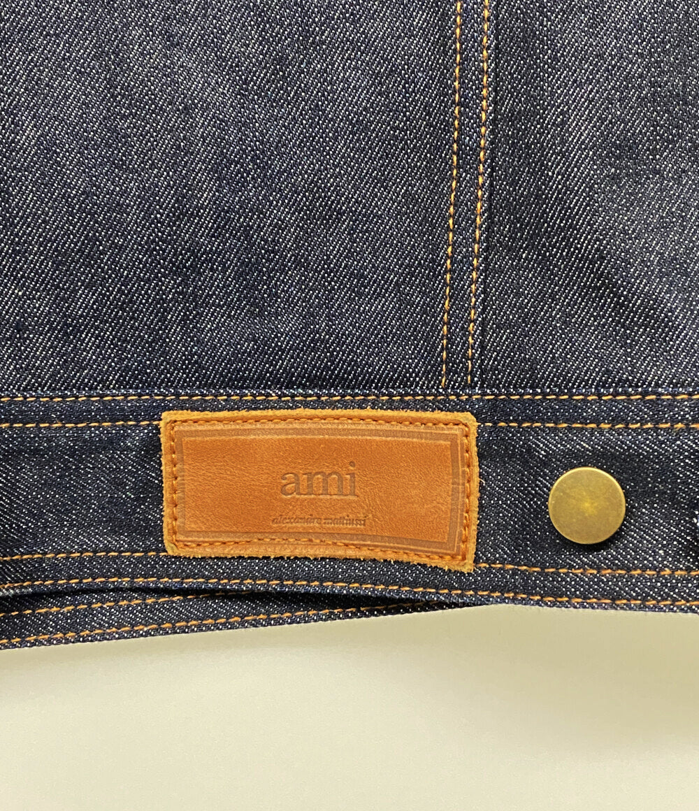 美品 AMI Alexandre Mattiussi アミ アレクサンドルマテュッシ デニムジャケット インディゴ E16D03 メンズ SIZE M