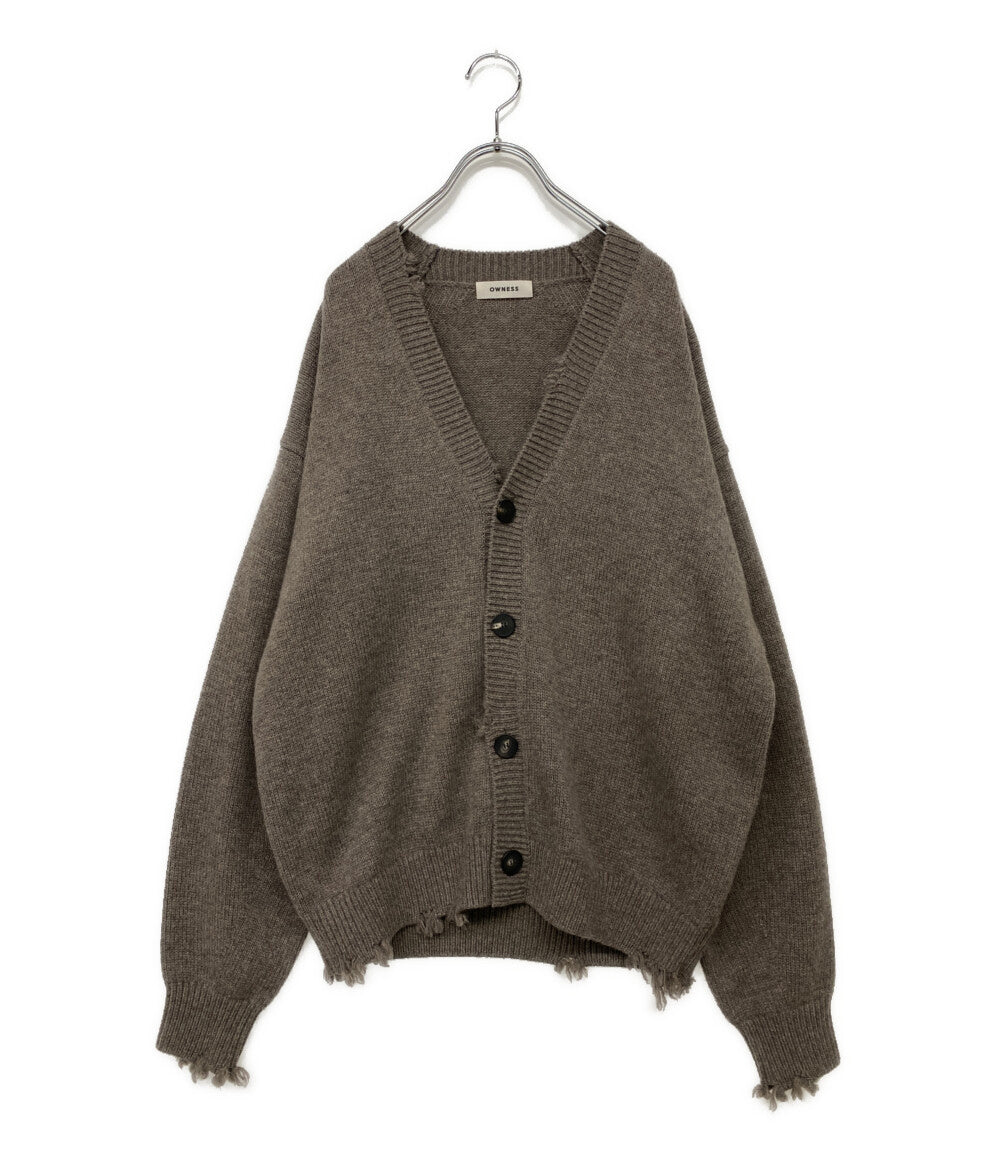 美品 OWNESS オゥネス クラッシュカーディガン ow25fw-05 ブラウン レディース SIZE S