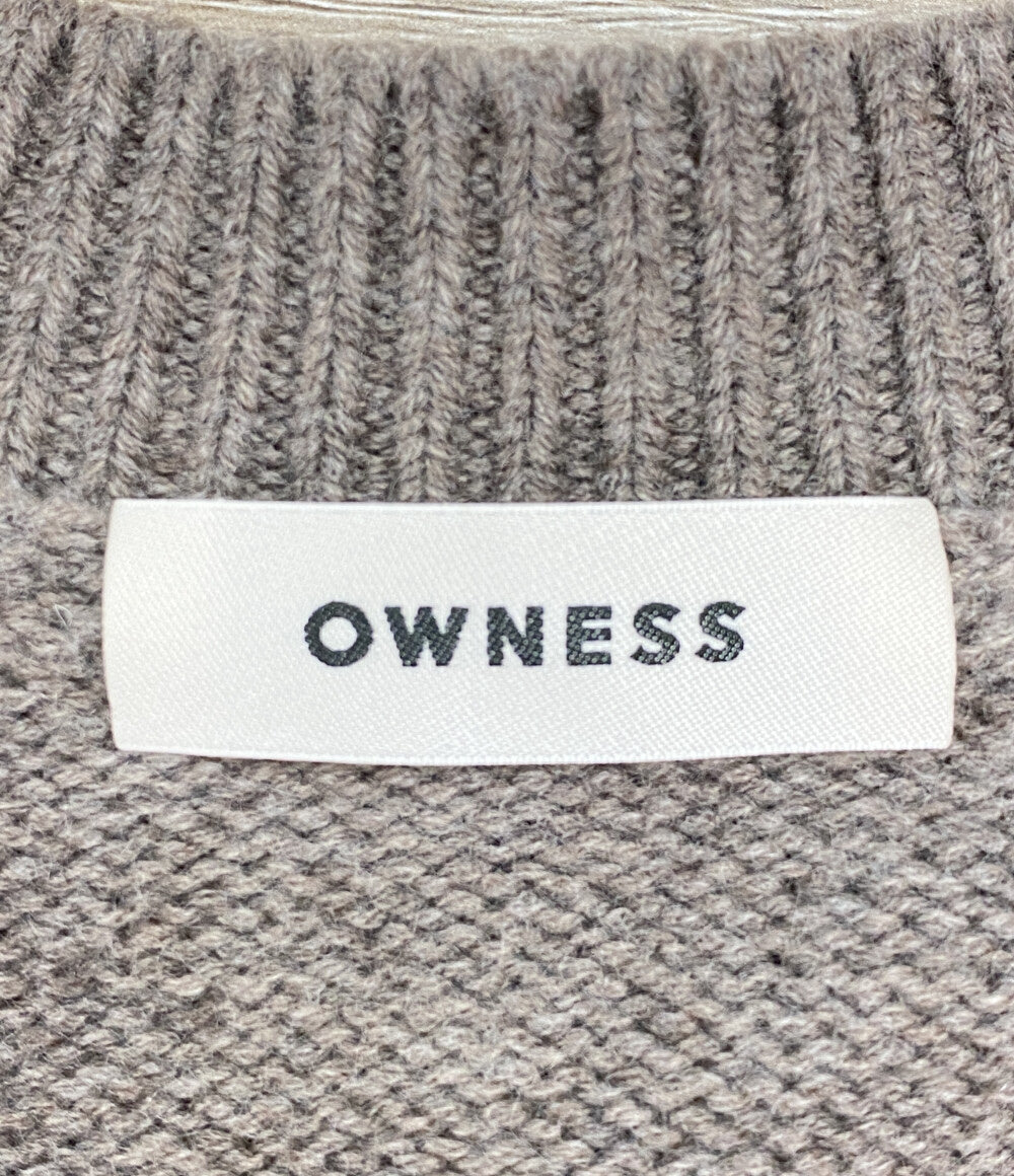 美品 OWNESS オゥネス クラッシュカーディガン ow25fw-05 ブラウン レディース SIZE S