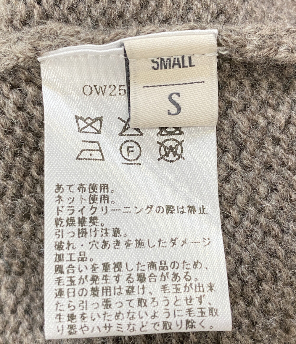 美品 OWNESS オゥネス クラッシュカーディガン ow25fw-05 ブラウン レディース SIZE S