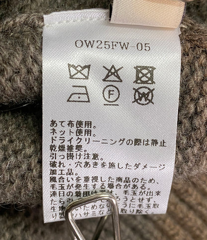 美品 OWNESS オゥネス クラッシュカーディガン ow25fw-05 ブラウン レディース SIZE S