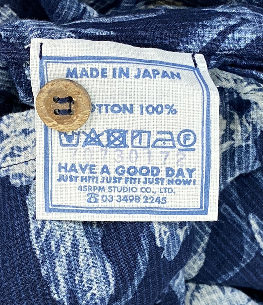 45RPM 長袖シャツ 度甘平ホウセンカプリントの四角シャツ レディース SIZE - フォーティーファイブアールピーエム