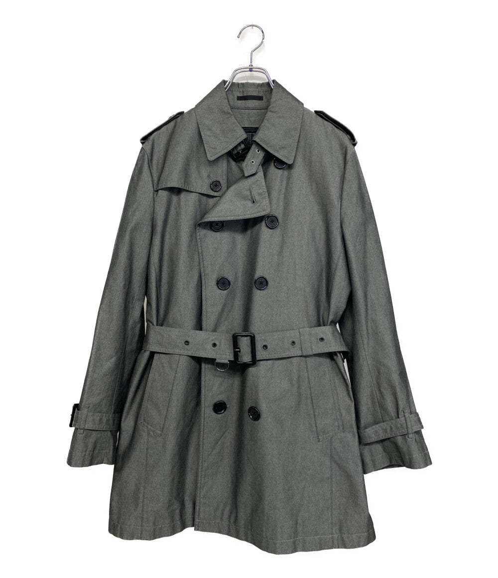 BURBERRY BLACK LABEL トレンチコート キルティング裏地 グレー D1A4460806 メンズ SIZE L バーバリーブラックレーベル