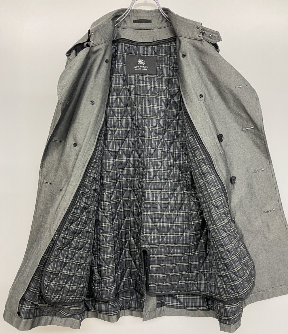 BURBERRY BLACK LABEL トレンチコート キルティング裏地 グレー D1A4460806 メンズ SIZE L バーバリーブラックレーベル