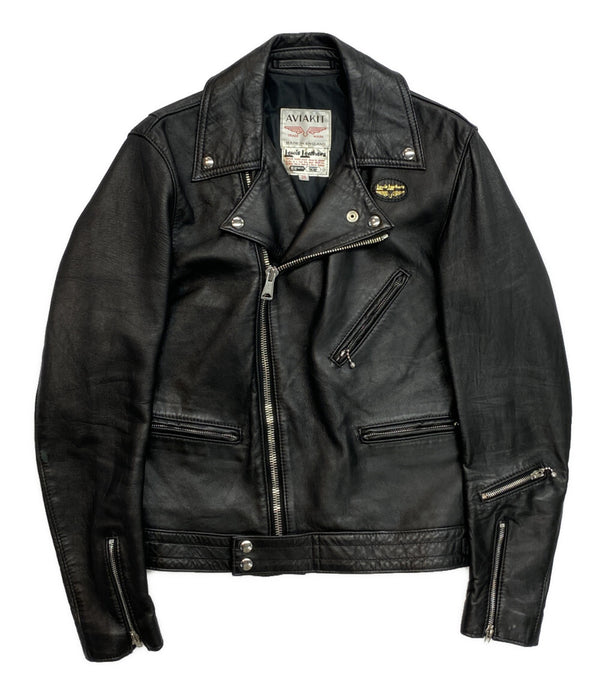 Lewis Leathers Aviakit ダブルライダース 36 Lewis Leathers◇ダブルライダースジャケット/36/レザー/BLK/無地
