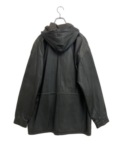 POLO RALPH LAUREN レザーフーデッドジャケット メンズ SIZE M ポロ・ラルフローレン